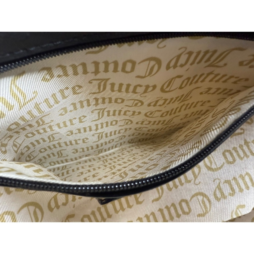 Juicy Couture Black Pebbled Satchel Crossbody Bag Multi Glitter Logo NWT - Picture 12 of 12